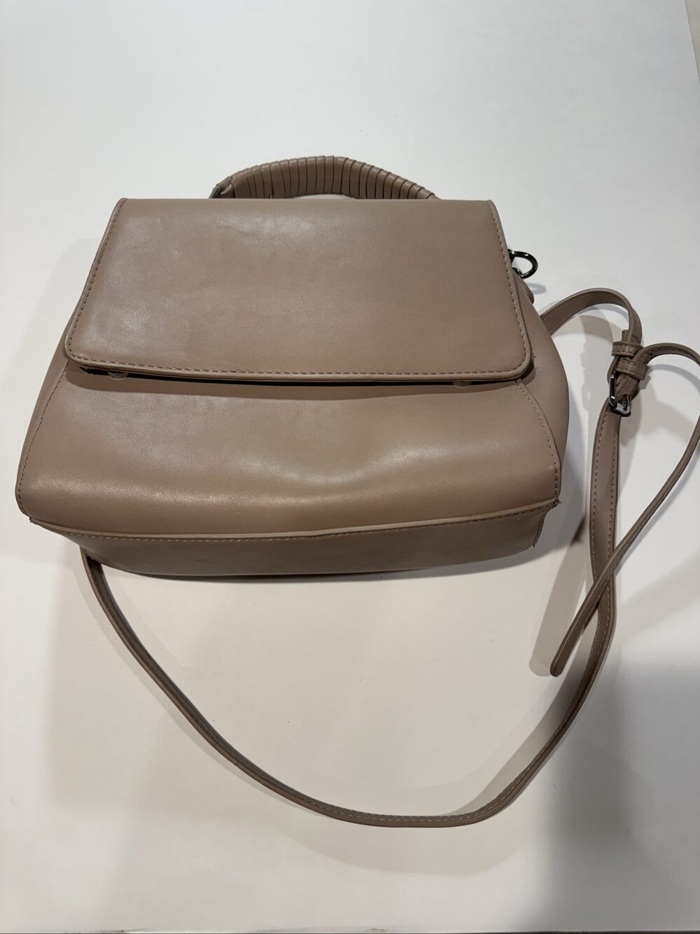 Madison West Taupe Top Handle Crossbody Bag Purse Adjustable Strap